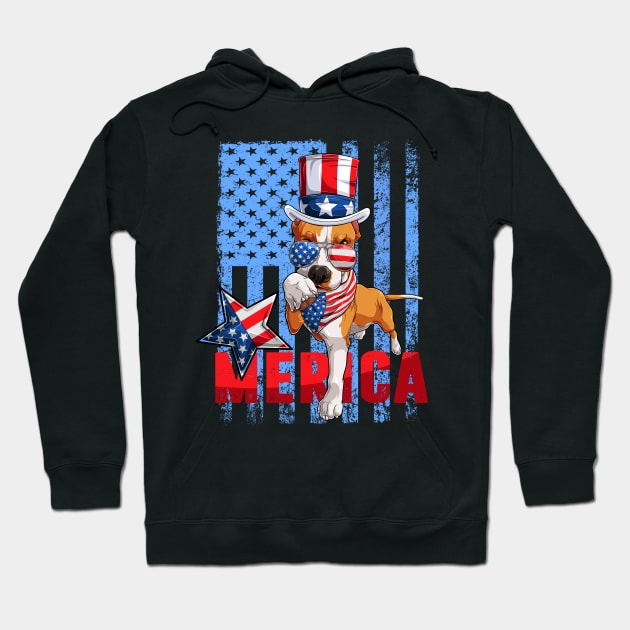 Merica pitbull 4th of July ,Funny 4th of July Lover Hoodie by hadlamcom